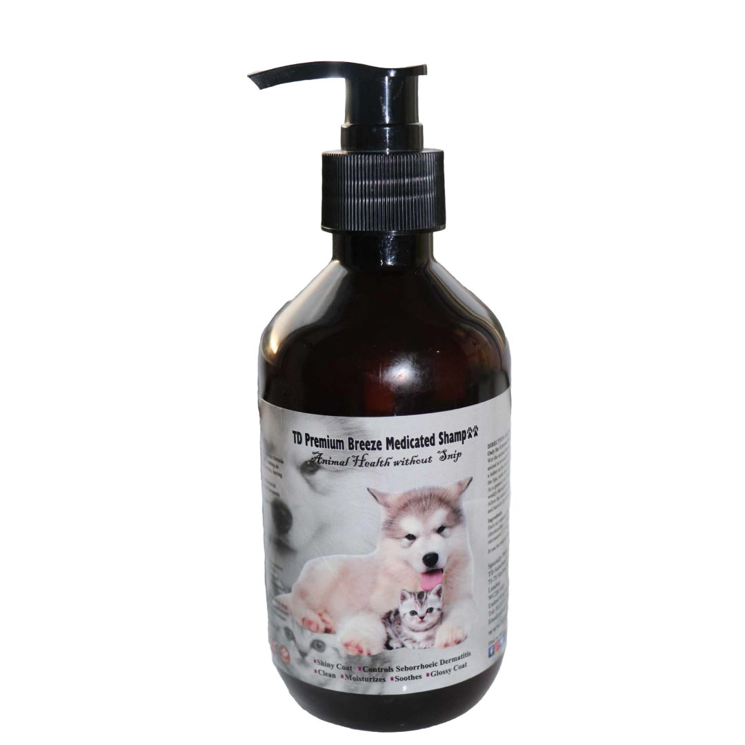 TD Premium Breeze Medicated Shampoo Health & Grooming Dog shampoo for treatment of antibacterial and antifungal TD Premium Breeze Medicated Shampoo