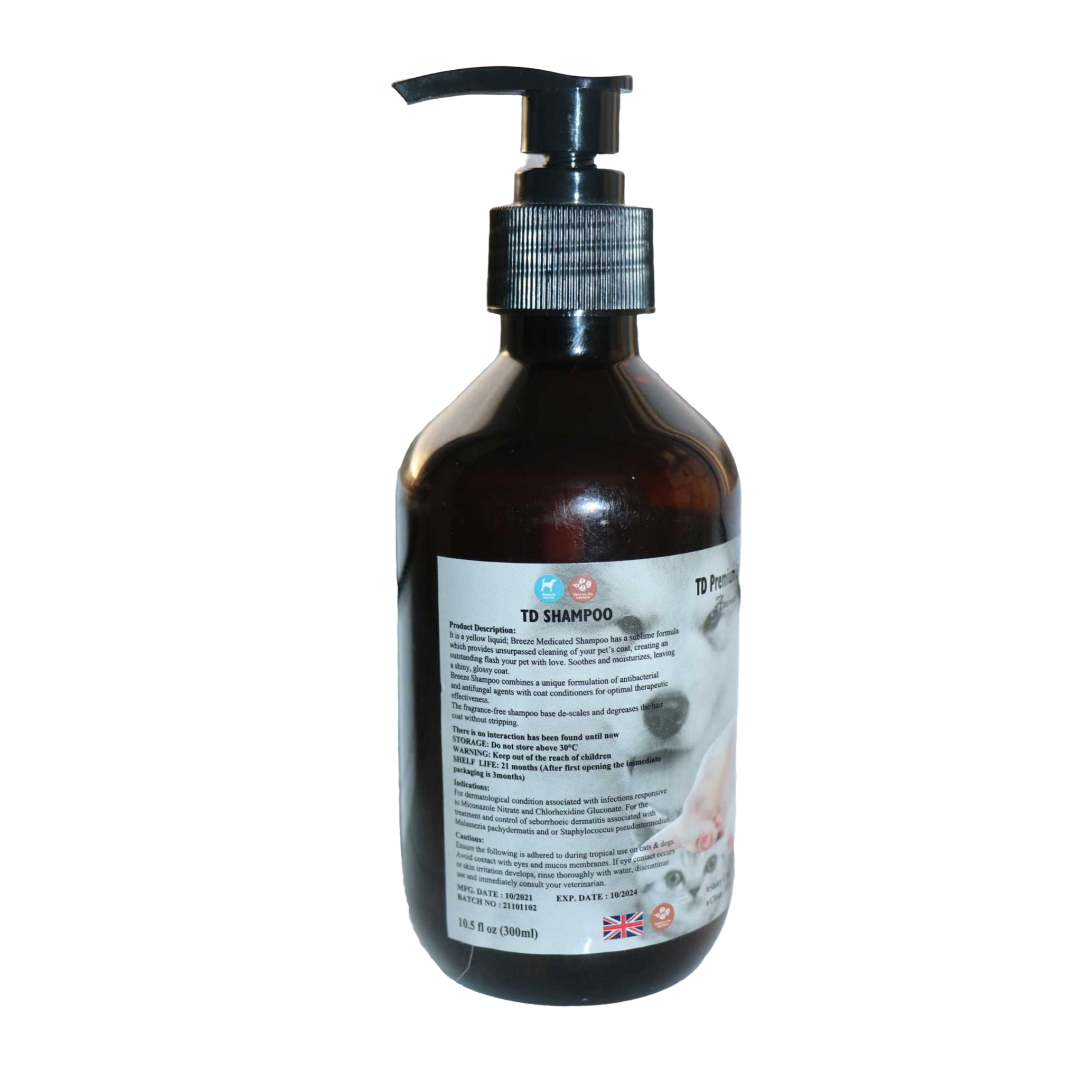 TD Premium Breeze Medicated Shampoo Health & Grooming Dog shampoo for treatment of antibacterial and antifungal TD Premium Breeze Medicated Shampoo - Image 2