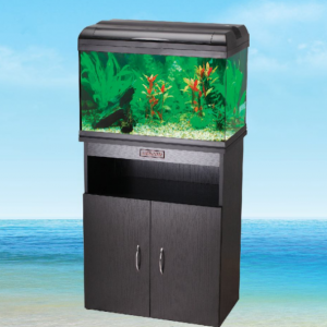 Cabinet Aquarium Tropical Marine Fish Tank LED (Plastic Plant & Heavy Wood)
