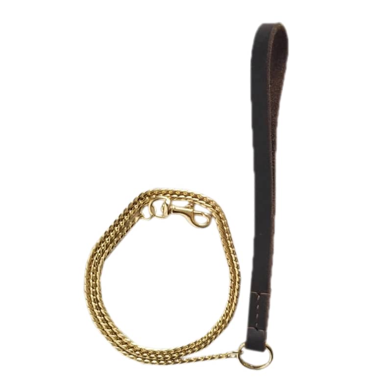 Snake Steel Chain with Genuine Leather Handle Dog Snake Steel Chain with Genuine Leather Handle - Image 5