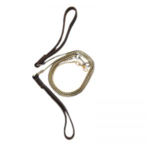 Snake Steel Chain with Genuine Leather Handle Dog Snake Steel Chain with Genuine Leather Handle
