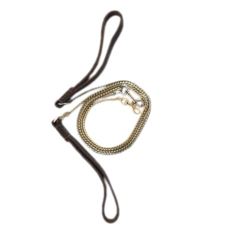Snake Steel Chain with Genuine Leather Handle Dog Snake Steel Chain with Genuine Leather Handle