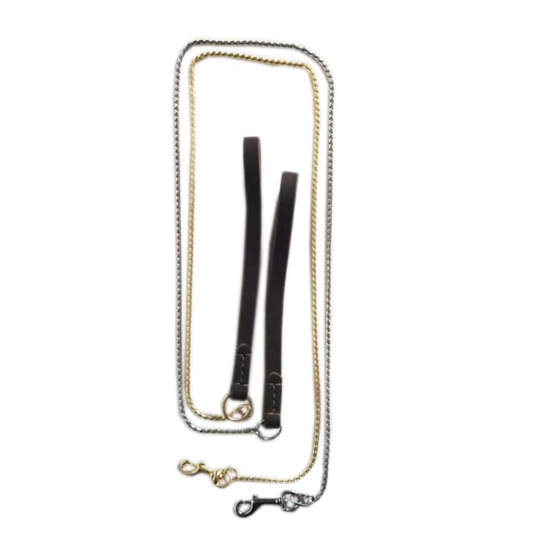 Snake Steel Chain with Genuine Leather Handle Dog Snake Steel Chain with Genuine Leather Handle - Image 2
