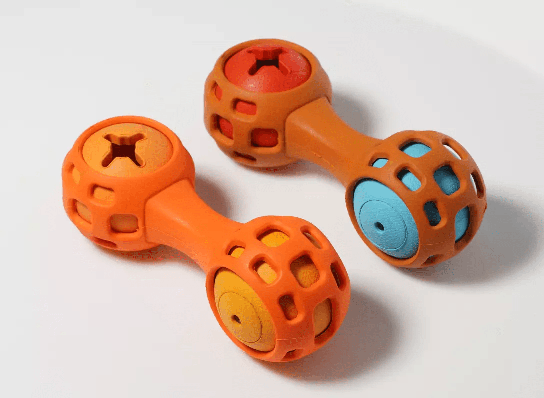 TD Dog Toy Dumbbell Teeth Cleaning Feeding Treat Dispenser Dog TD Dog Toy Dumbbell Teeth Cleaning Feeding Treat Dispenser - Image 3