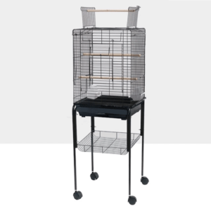 TD Bird Parrot Cage Finch Wrought Iron Flight with Perch Stand