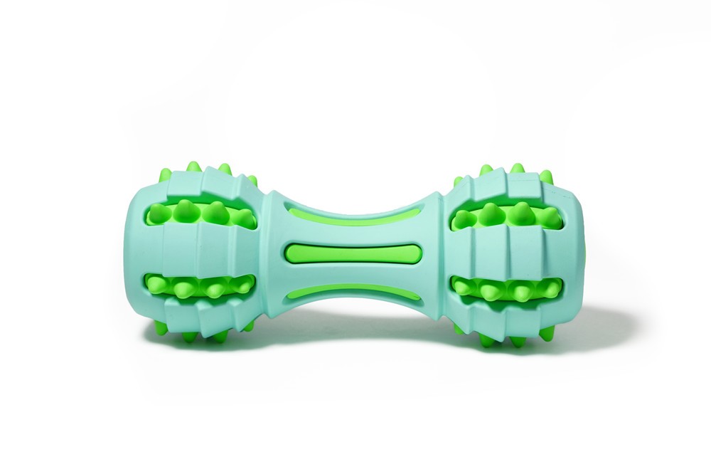 Dog Squeaky Rubber Toy Dumbbell with Bell inside Chewer Dog Dog Squeaky Rubber Toy Dumbbell with Bell inside Chewer - Image 4