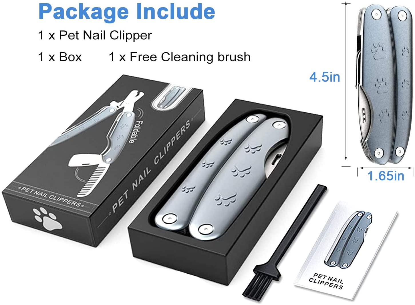TD 3in1 Premium Foldable Pet Nail Clipper with File & Comb Dog TD 3in1 Premium Foldable Pet Nail Clipper with File & Comb - Image 2