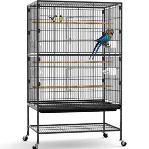 TD Wire Mesh Parrot Bird Cage with Stand Black Bird Cage, Bird Food, Health & Accessories TD Wire Mesh Parrot Bird Cage with Stand Black
