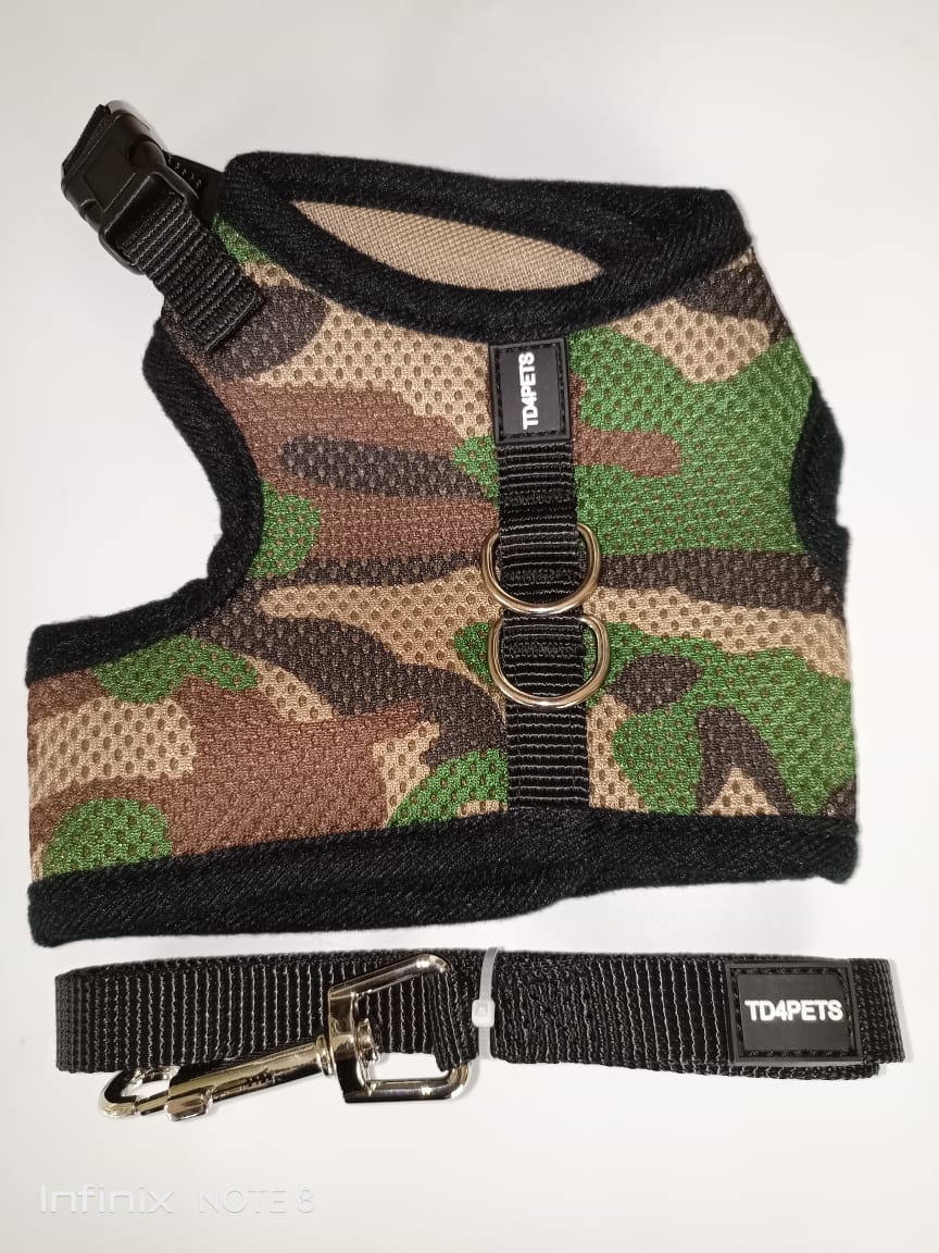 TD Authentic Air Mesh Harness with Leash Apparel, Leash Collar, Harness & BackPack TD Authentic Air Mesh Harness with Leash - Image 20