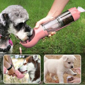 Dog Water Bottle 4 in 1 Pet Food Dispenser Poop Bag & Shovel Scoop Bowls Dog Water Bottle 4 in 1 Pet Food Dispenser Poop Bag & Shovel Scoop