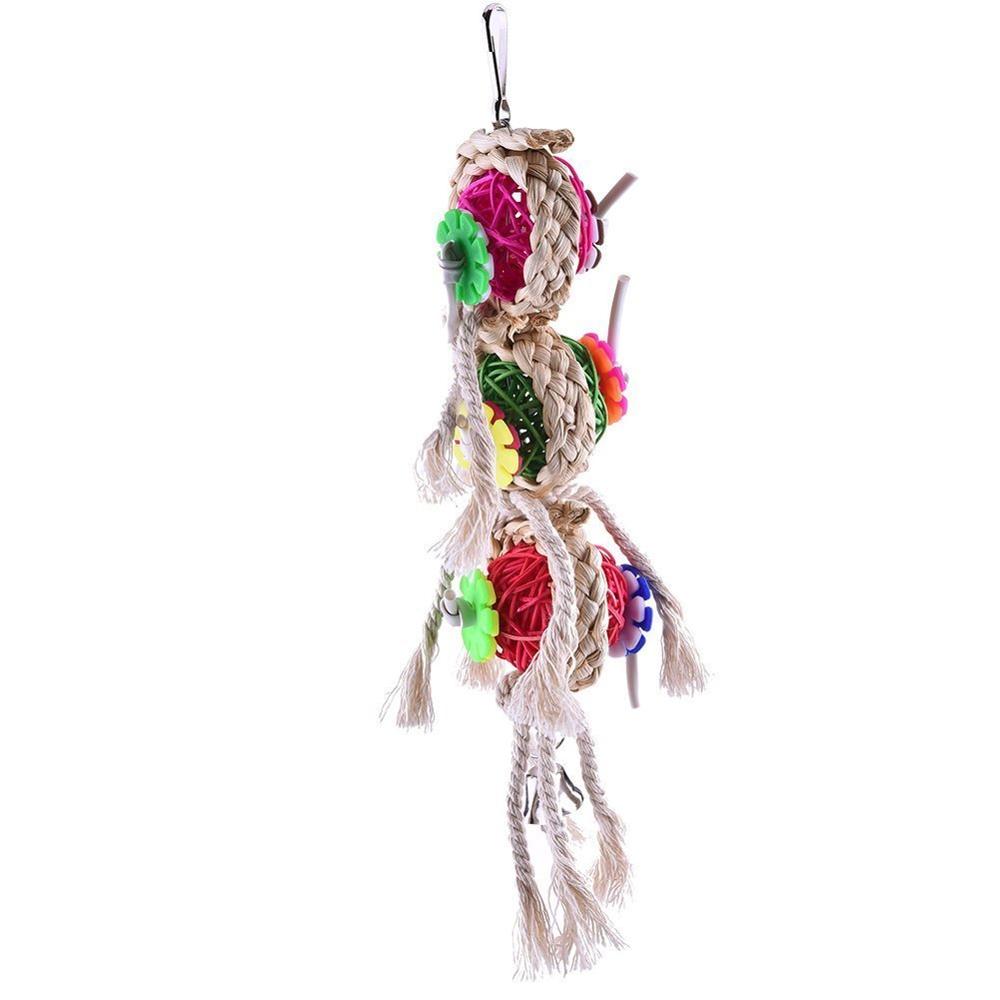 TD Rattan Twist Bird Chew Parrot with Bell Toy Bird Cage, Bird Food, Health & Accessories TD Rattan Twist Bird Chew Parrot with Bell Toy - Image 2