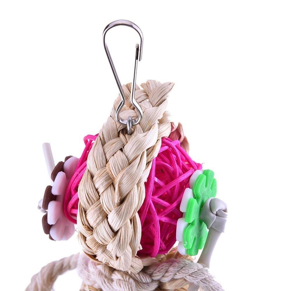 TD Rattan Twist Bird Chew Parrot with Bell Toy Bird Cage, Bird Food, Health & Accessories TD Rattan Twist Bird Chew Parrot with Bell Toy - Image 3