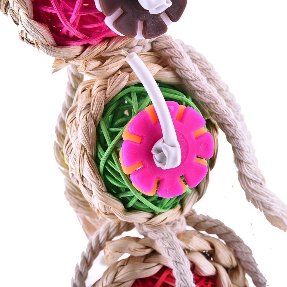 TD Rattan Twist Bird Chew Parrot with Bell Toy Bird Cage, Bird Food, Health & Accessories TD Rattan Twist Bird Chew Parrot with Bell Toy - Image 5