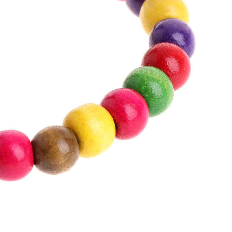TD Colourful Wooden Parrot Bead Circle Bird Toy Bird Cage, Bird Food, Health & Accessories TD Colourful Wooden Parrot Bead Circle Bird Toy - Image 2