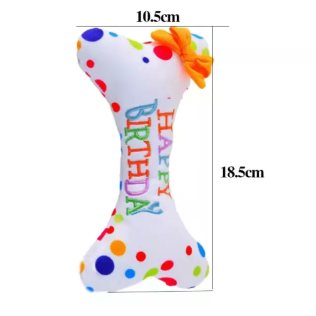 TD Squeaky Birthday Plush Bones Toy Dog TD Squeaky Birthday Plush Bones Toy - Image 2