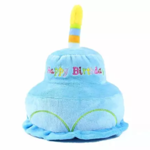 TD Squeaky Birthday Plush Hat Cake Toy Dog TD Squeaky Birthday Plush Hat Cake Toy