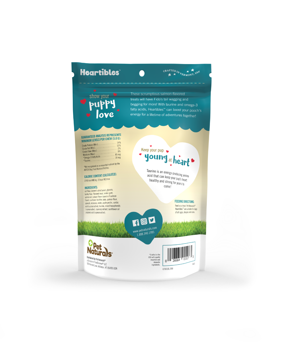 Pet Naturals Heartibles Heart Healthy Treats for Dogs Salmon Flavor 50ct 8.81oz/250g Dog Pet Naturals Heartibles Heart Healthy Treats for Dogs Salmon Flavor 50ct 8.81oz/250g - Image 2