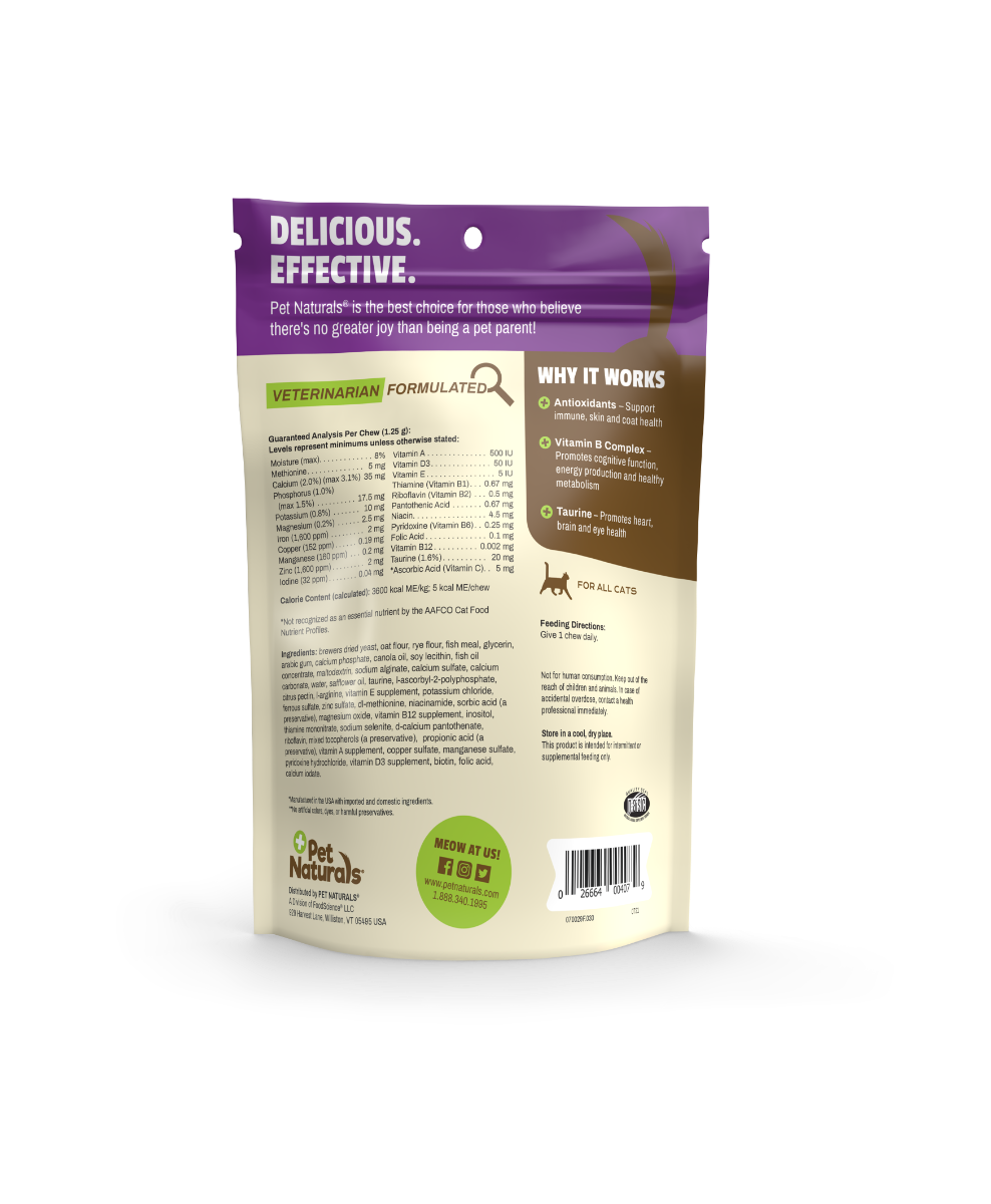 Pet Naturals Daily Multi for Cats 30ct 1.32oz/37.5g Cat Pet Naturals Daily Multi for Cats 30ct 1.32oz/37.5g - Image 2