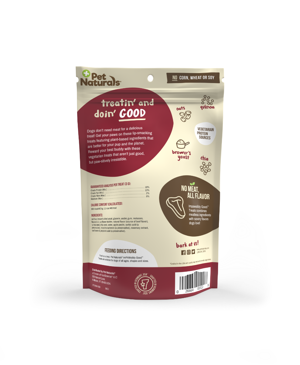 Pet Naturals IMPAWSIBLY Good Dog Treats Beef Flavor 50ct 5.29oz/150g Dog Pet Naturals IMPAWSIBLY Good Dog Treats Beef Flavor 50ct 5.29oz/150g - Image 2