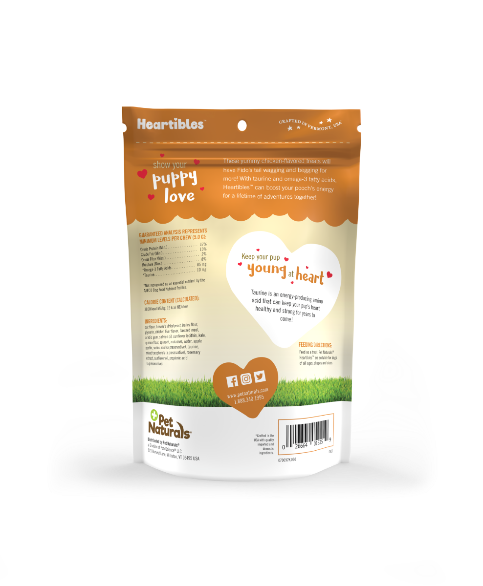 Pet Naturals Heartibles Heart Healthy Treats for Dogs Chicken Flavor 50ct 8.81oz/250g Dog Pet Naturals Heartibles Heart Healthy Treats for Dogs Chicken Flavor 50ct 8.81oz/250g - Image 2