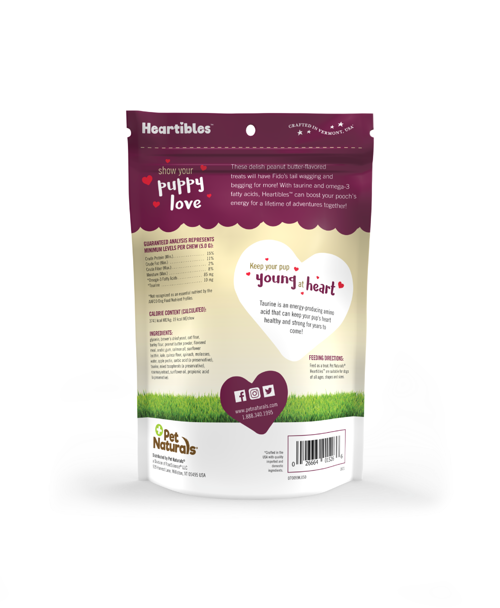 Pet Naturals Heartibles Heart Healthy Treats for Dogs Peanut Butter Flavor 50ct 8.81oz/250g Dog Pet Naturals Heartibles Heart Healthy Treats for Dogs Peanut Butter Flavor 50ct 8.81oz/250g - Image 2