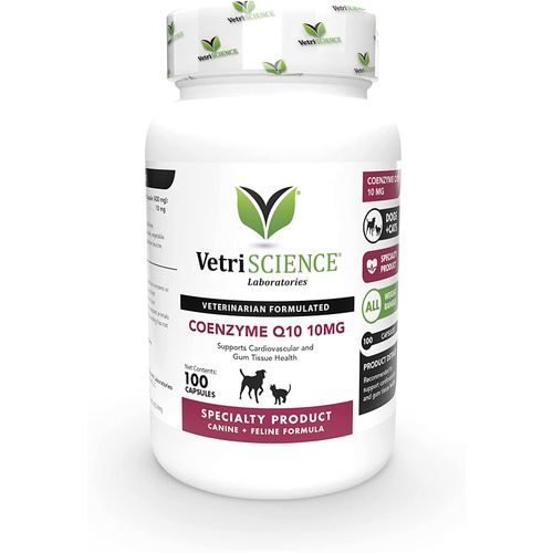 Vetri Coenzyme Q10 10mg Capsule Cats & Dogs 100ct Dog Vetri Coenzyme Q10 10mg Capsule Cats & Dogs 100ct