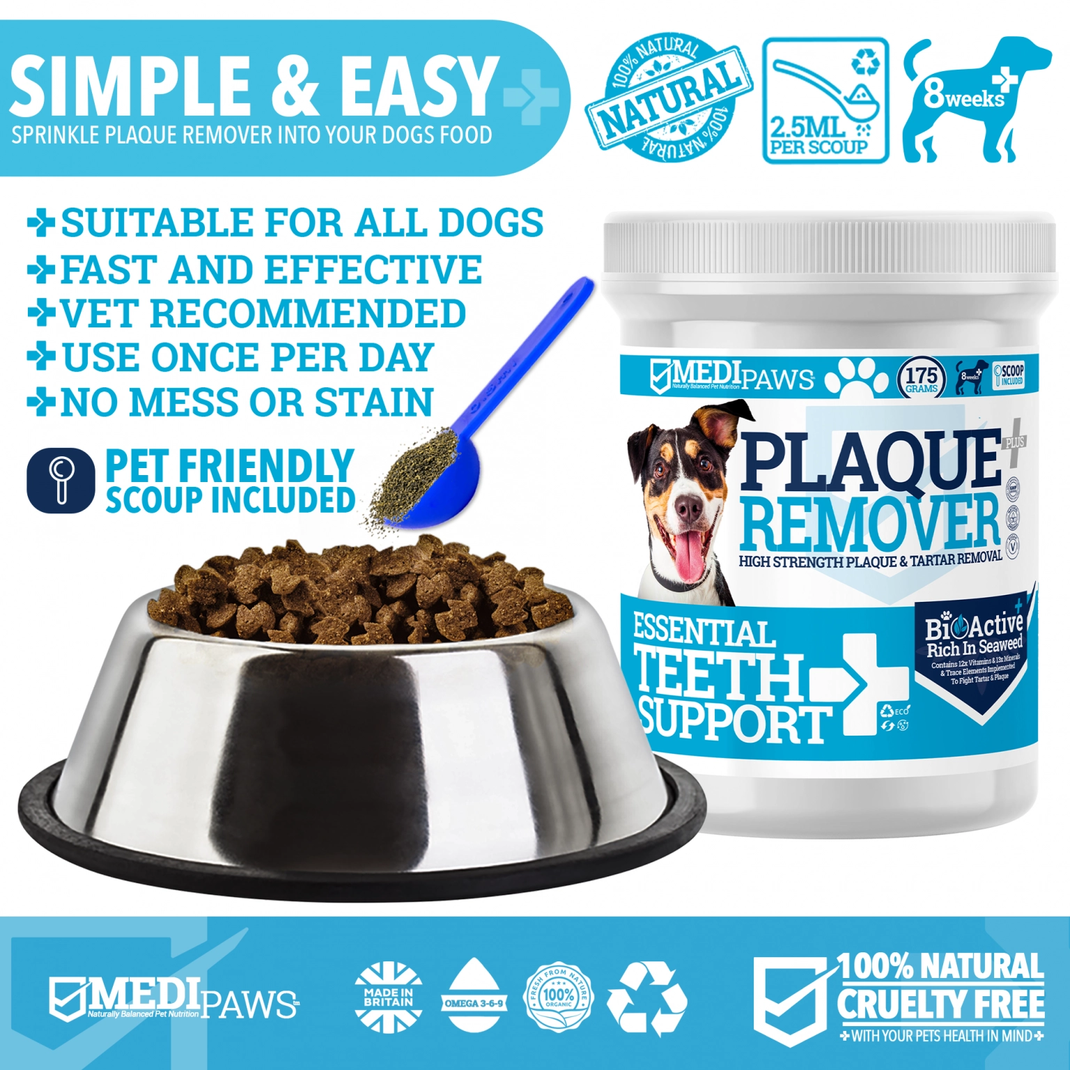 MediPaws Plaque Remover Teeth Support+ 175g Dog MediPaws Plaque Remover Teeth Support+ 175g - Image 4
