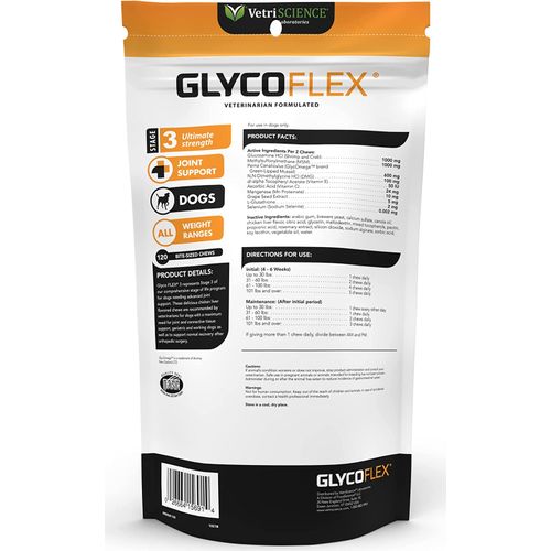 Vetri GlycoFlex® Stage 3 For Small Dogs Chews 4.23oz/120g Dog Vetri GlycoFlex® Stage 3 For Small Dogs Chews 4.23oz/120g - Image 2