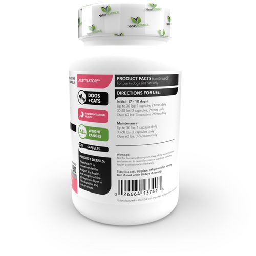 Vetri ACETYLATOR Cats & Dogs Capsule 120ct Cat Vetri ACETYLATOR Cats & Dogs Capsule 120ct - Image 3