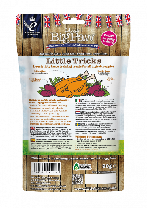 Little BigPaw Little Tricks Training Treats 90g Dog Little BigPaw Little Tricks Training Treats 90g - Image 2