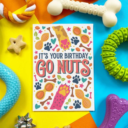Scoff Paper BIRTHDAY – GO NUTS! PEANUT CARD Dog Scoff Paper BIRTHDAY - GO NUTS! PEANUT CARD