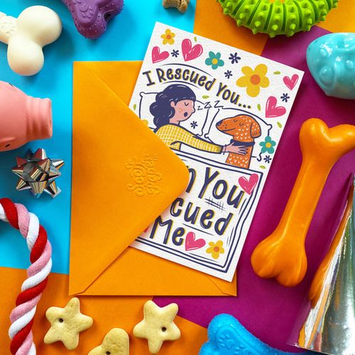 Scoff Paper I RESCUED YOU – THEN YOU RESCUED ME CHICKEN CARD Dog Scoff Paper I RESCUED YOU - THEN YOU RESCUED ME CHICKEN CARD - Image 2