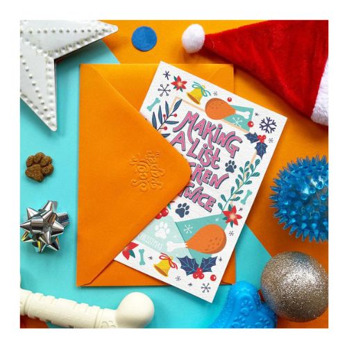 Scoff Paper Making a list Chicken it Twice Xmas Dog Card Dog Scoff Paper Making a list Chicken it Twice Xmas Dog Card - Image 2