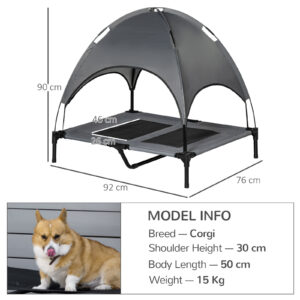TD Elevated Adjustable Canopy Bed Grey Large Bed & Sofa TD Elevated Adjustable Canopy Bed Grey Large
