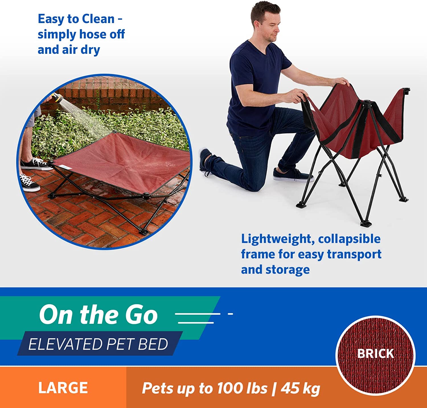 TD On the Go Elevated Dog Bed Brown Large Bed & Sofa TD On the Go Elevated Dog Bed Brown Large - Image 5
