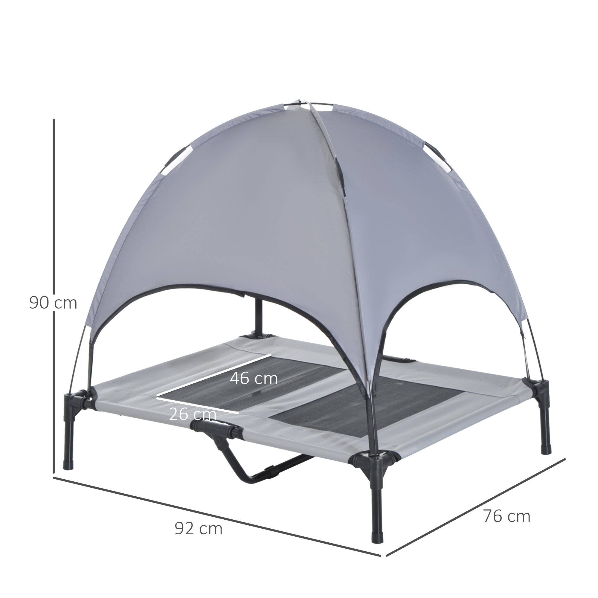 TD Elevated Adjustable Canopy Bed Grey Large Bed & Sofa TD Elevated Adjustable Canopy Bed Grey Large - Image 2