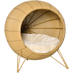 TD Elevated Rattan Cat Bed Basket Bed, Crates, Home & Travel TD Elevated Rattan Cat Bed Basket