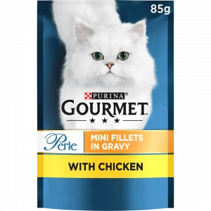 Gourmet Perle Cat Food Mini Fillets Chicken In Gravy 26x85g Cat Gourmet Perle Cat Food Mini Fillets Chicken In Gravy 26x85g