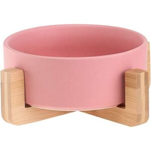 TD Elevated Ceramic Single Ceramic with Bamboo Stand Bowls TD Elevated Ceramic Single Ceramic with Bamboo Stand