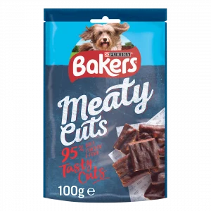Bakers Meaty Cuts Dog Treats Beef 100g Dog Bakers Meaty Cuts Dog Treats Beef 100g
