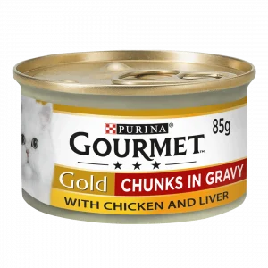 Gourmet Gold Tinned Cat Food Chicken and Liver In Gravy 12x85g Cat Gourmet Gold Tinned Cat Food Chicken and Liver In Gravy 12x85g