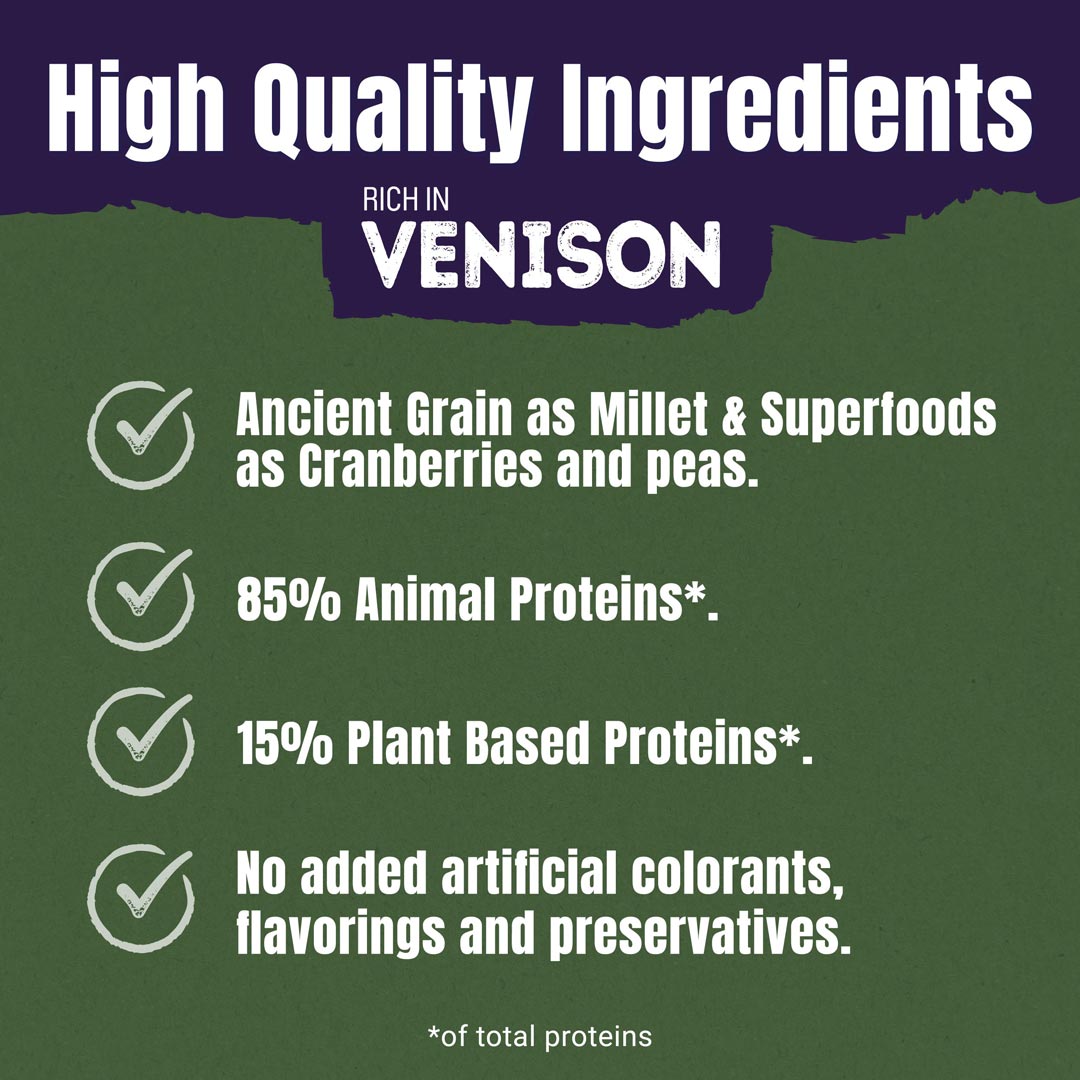 Adventuros Ancient Grain Dog Treat Venison 120g Dog Adventuros Ancient Grain Dog Treat Venison 120g - Image 3