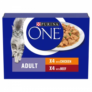 Purina ONE Adult Chicken & Beef Cat Food 8x85g