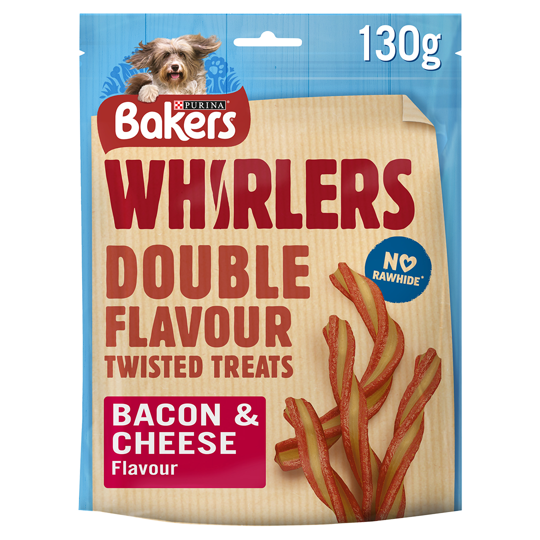 Bakers Whirlers Dog Treat Bacon and Cheese 130g Dog Bakers Whirlers Dog Treat Bacon and Cheese 130g