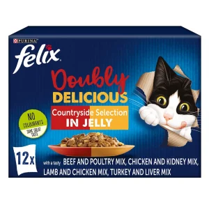 Felix Doubly Delicious Meat Cat Food 12x100g Cat Felix Doubly Delicious Meat Cat Food 12x100g