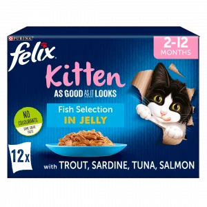 Felix As Good As It Looks Kitten Fish Selection Cat Food 12x100g Cat Felix As Good As It Looks Kitten Fish Selection Cat Food 12x100g