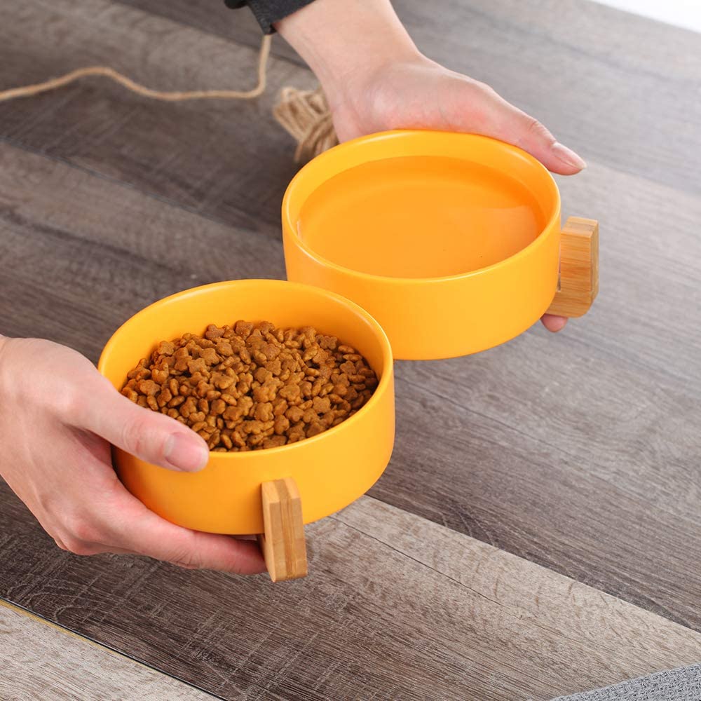 TD Elevated Ceramic Dual Ceramic with Bamboo Stand Bowls TD Elevated Ceramic Dual Ceramic with Bamboo Stand - Image 11