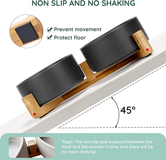 TD Elevated Ceramic Dual Ceramic with Bamboo Stand Bowls TD Elevated Ceramic Dual Ceramic with Bamboo Stand - Image 22