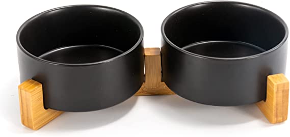TD Elevated Ceramic Dual Ceramic with Bamboo Stand Bowls TD Elevated Ceramic Dual Ceramic with Bamboo Stand - Image 17