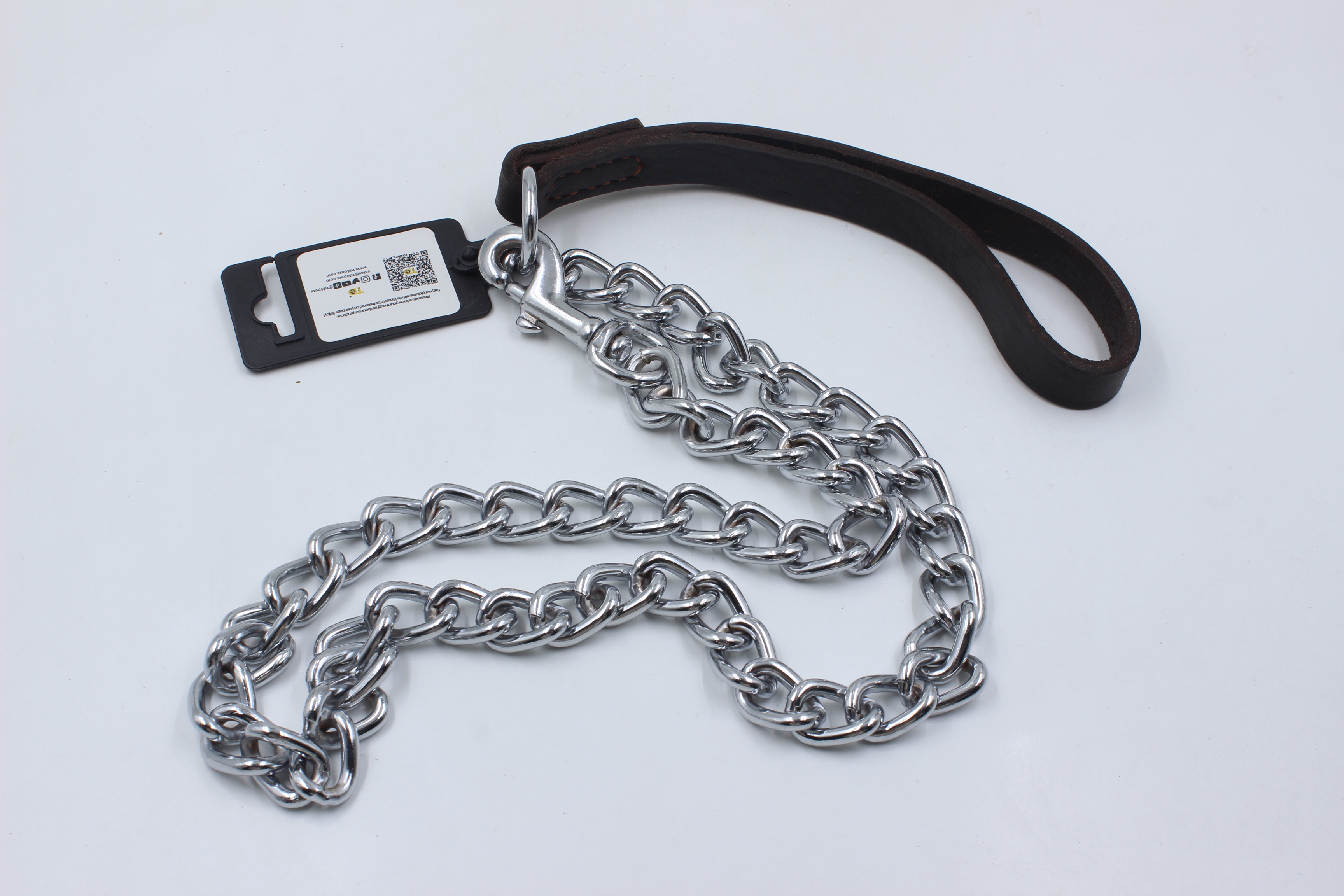 TD Iron Chain with Genuine Leather Handle Dog TD Iron Chain with Genuine Leather Handle - Image 4